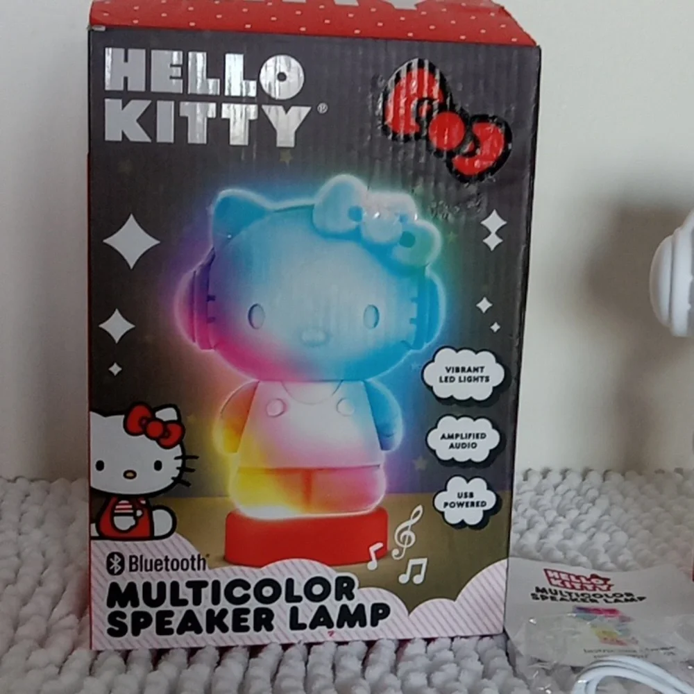 Hello Kitty Bluetooth Multicolor Vibrant LED Light Colorful Girly Speaker Lamp
